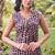 Women brown printed sleeveless straight kurta set