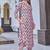Women mauve floral printed v-neck straight kurta set