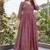 Women red printed anarkali kurta set with v-neck & ethnic motif print