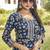 Women turquoise blue floral printed straight kurta set