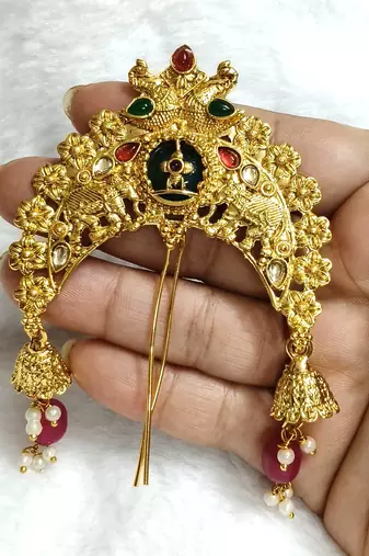 Designer hair jewellery hair accessories aambada khopa veni bun brooch juda pin hair pin for women