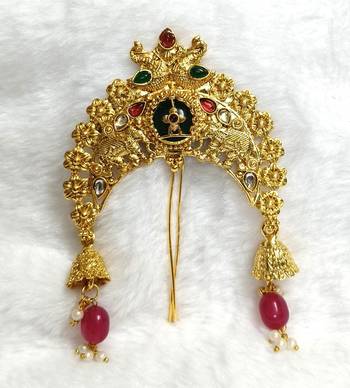 multicolor ethnic gold alloy juda hair pin 2