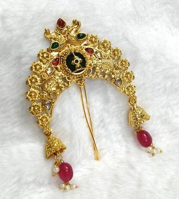 multicolor ethnic gold alloy juda hair pin 3