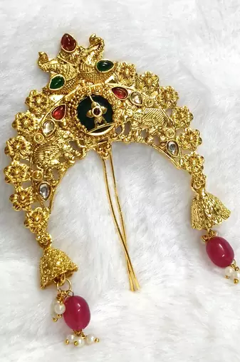 multicolor ethnic gold alloy juda hair pin