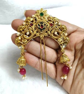 Designer hair jewellery hair accessories aambada khopa veni bun brooch juda pin hair pin for women 1
