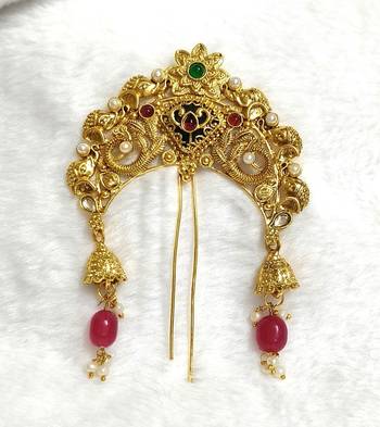 Designer hair jewellery hair accessories aambada khopa veni bun brooch juda pin hair pin for women 2