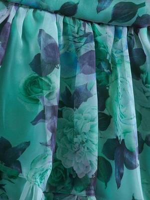 Green floral print organza fit & flare kids dress 3