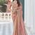 Peach embroidered tissue wedding saree with premium embroidered blouse fabric