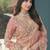 Peach embroidered tissue wedding saree with premium embroidered blouse fabric