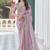 Purple embroidered tissue wedding saree with premium embroidered blouse fabric