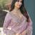 Purple embroidered tissue wedding saree with premium embroidered blouse fabric