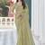 Green embroidered tissue wedding saree with premium embroidered blouse fabric