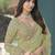 Green embroidered tissue wedding saree with premium embroidered blouse fabric