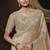 Beige embroidered tissue wedding saree with premium embroidered blouse fabric