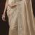 Beige embroidered tissue wedding saree with premium embroidered blouse fabric
