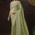 Green embroidered tissue wedding saree with premium embroidered blouse fabric