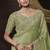 Green embroidered tissue wedding saree with premium embroidered blouse fabric