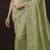 Green embroidered tissue wedding saree with premium embroidered blouse fabric