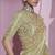 Green embroidered viscose wedding saree with premium embroidered blouse fabric