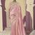 Pink embroidered viscose wedding saree with premium embroidered blouse fabric