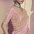 Pink embroidered viscose wedding saree with premium embroidered blouse fabric