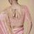 Pink embroidered viscose wedding saree with premium embroidered blouse fabric