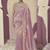 Purple embroidered viscose wedding saree with premium embroidered blouse fabric