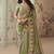 Green embroidered tissue wedding saree with premium embroidered blouse fabric