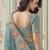 Sky blue embroidered tissue wedding saree with premium embroidered blouse fabric