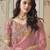 Peach embroidered tissue wedding saree with premium embroidered blouse fabric