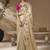 Gold embroidered viscose wedding saree with premium embroidered blouse fabric