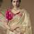 Gold embroidered viscose wedding saree with premium embroidered blouse fabric