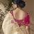 Gold embroidered viscose wedding saree with premium embroidered blouse fabric