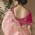 Peach embroidered viscose wedding saree with premium embroidered blouse fabric