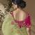 Green embroidered viscose wedding saree with premium embroidered blouse fabric