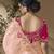 Peach embroidered viscose wedding saree with premium embroidered blouse fabric