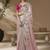 Lavender embroidered viscose wedding saree with premium embroidered blouse fabric