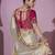 Gold embroidered viscose wedding saree with premium embroidered blouse fabric