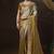 Gold embroidered viscose wedding saree with premium embroidered blouse fabric