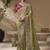 Green embroidered viscose wedding saree with premium embroidered blouse fabric