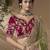 Green embroidered viscose wedding saree with premium embroidered blouse fabric