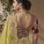 Lemon embroidered viscose wedding saree with premium embroidered blouse fabric