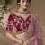 Pink embroidered viscose wedding saree with premium embroidered blouse fabric
