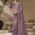 Purple embroidered viscose wedding saree with premium embroidered blouse fabric