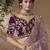 Purple embroidered viscose wedding saree with premium embroidered blouse fabric
