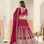Hot Pink Faux Georgette Embroidered Sequins Work Lehenga Choli Size Up To 48
