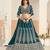 Teal Green Faux Georgette Embroidered Sequins Work Lehenga Choli Size Up To 48