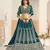 Teal Green Faux Georgette Embroidered Sequins Work Lehenga Choli Size Up To 48