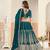 Teal Green Faux Georgette Embroidered Sequins Work Lehenga Choli Size Up To 48