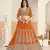 Orange Faux Georgette Embroidered Sequins Work Lehenga Choli Size Up To 48